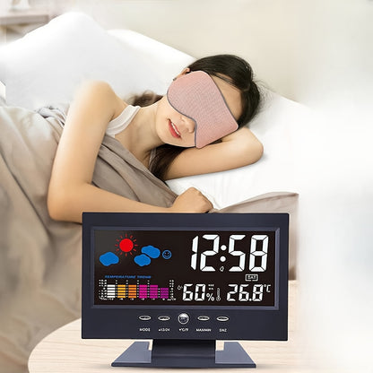 1pc Voice Control Digital Weather Clock