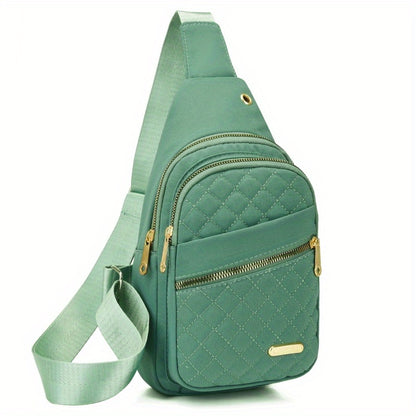 Quilted Casual Chest Bag, Lightweight Foldable Sling Bag, Portable Trendy Versatile Shoulder Bag