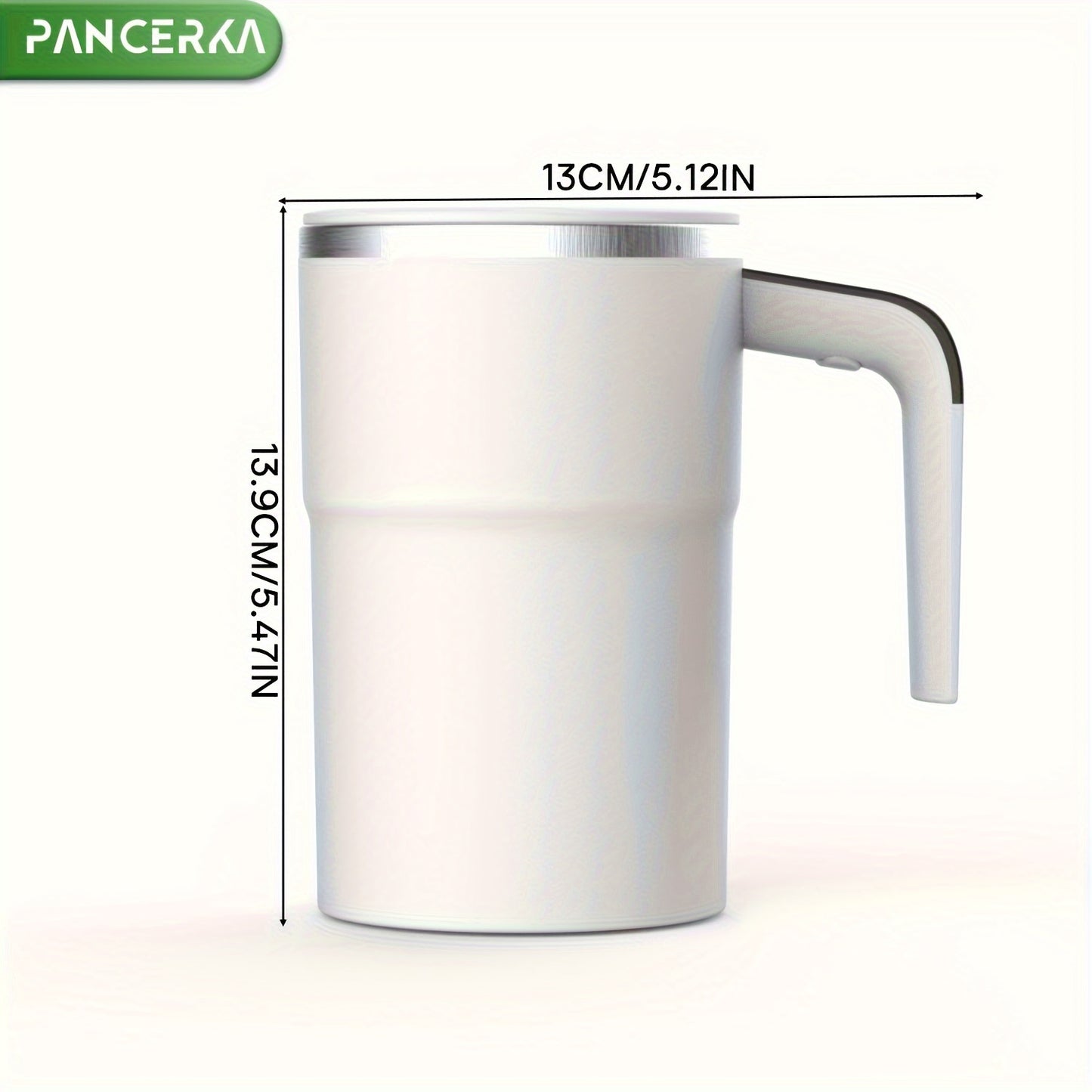 PANCERKA Rechargeable Self-Stirring Coffee Mug with Temperature Display - USB Charging, Sealed Travel Tumbler for Milk, Chocolate, Mocha
