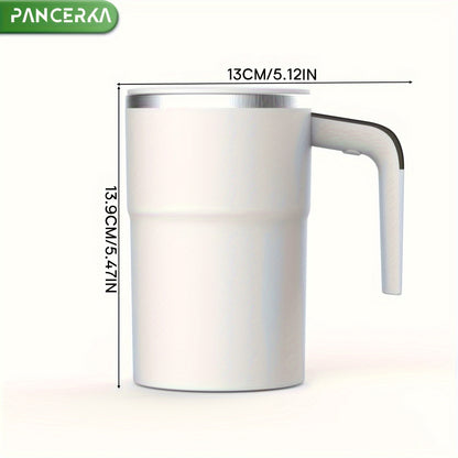 PANCERKA Rechargeable Self-Stirring Coffee Mug with Temperature Display - USB Charging, Sealed Travel Tumbler for Milk, Chocolate, Mocha