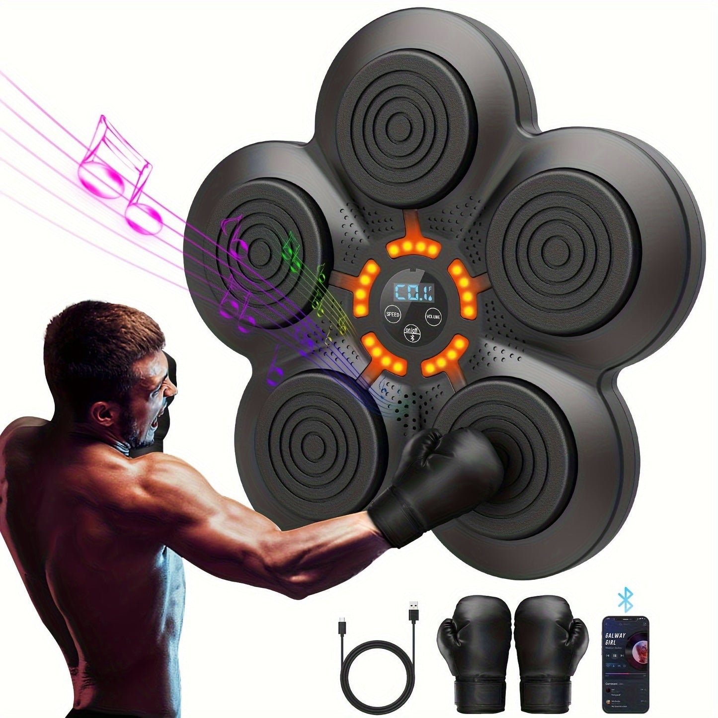 Music Sync Wireless Smart Boxing Trainer - Rhythmic Punching Equipment