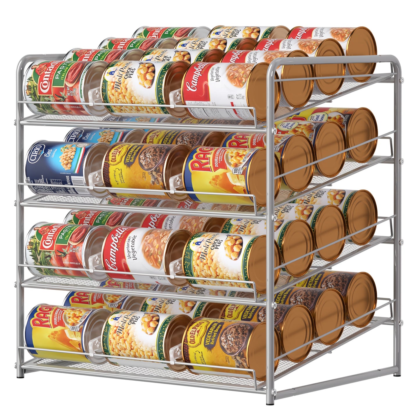 Can Holder For Pantry And Kitchen Cabinets - Large Capacity Metal Wire Canned Organizer For Food - - Can Rack With Adjustable Dividers Holds Up To 84 Cans For Countertop, Ideal Kitchen Organizer - Avilable In 3/4/7 Tier Buy Two Get More Discounts