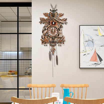 1pc GDRASUYA10 Vintage German Black Forest Handcrafted Pine Wood Cuckoo Clock