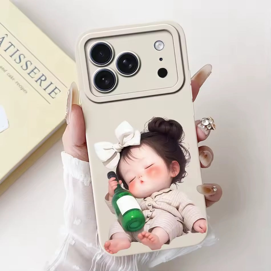 Cute Rabbit Cat Cartoon  For iPhone 17Pro Max Shockproof Soft Silicone Cases  -AX