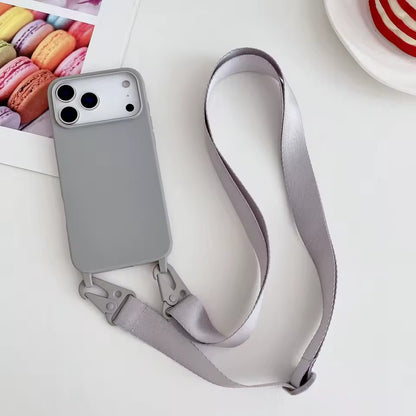 Crossbody Necklace Strap Lanyard Matte Silicone For iPhone 17 Pro Max Shockproof Cover -AX