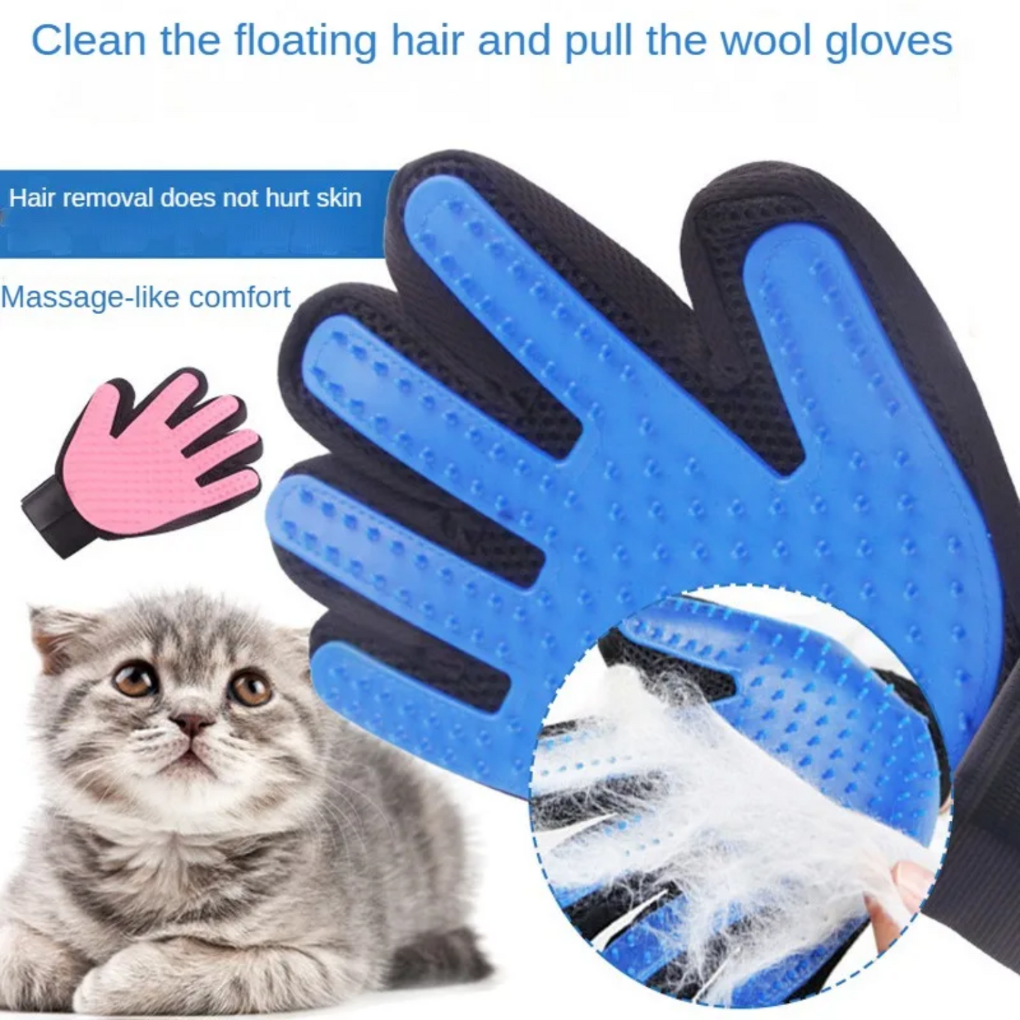 Cats Pet Products Hair Removal Brush Wool Gloves