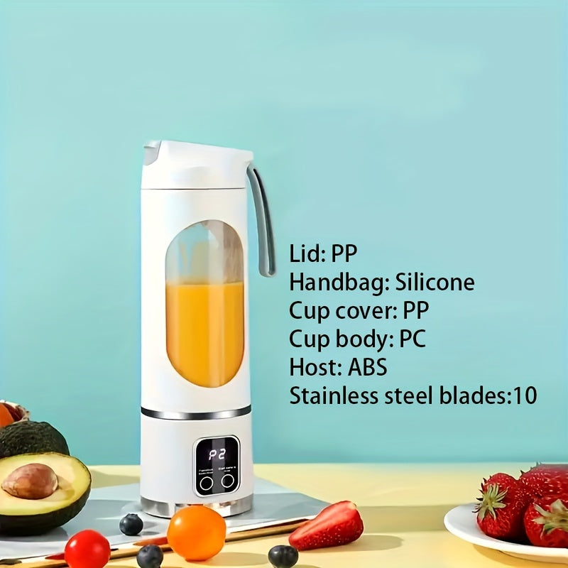 Portable USB-Rechargeable Blender & Juicer - Easy Clean, Perfect for Fruit & Vegetable Drinks, Milkshakes - 10.14oz to 16.91oz Capacity - For On-the-Go Blending - Ideal Gift for Health Enthusiasts & Travelers