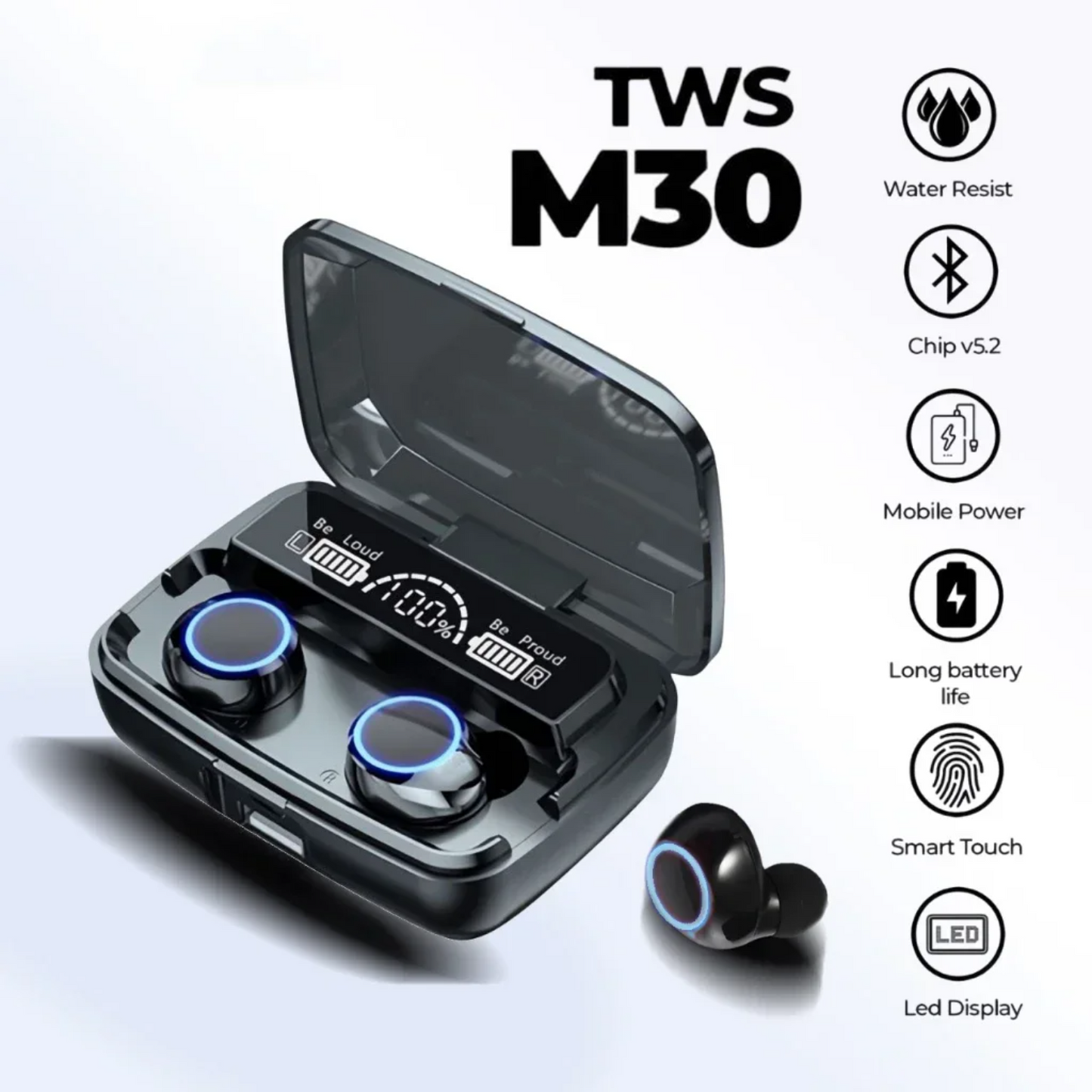 M30 tws Wireless Earbud Noise Reduction