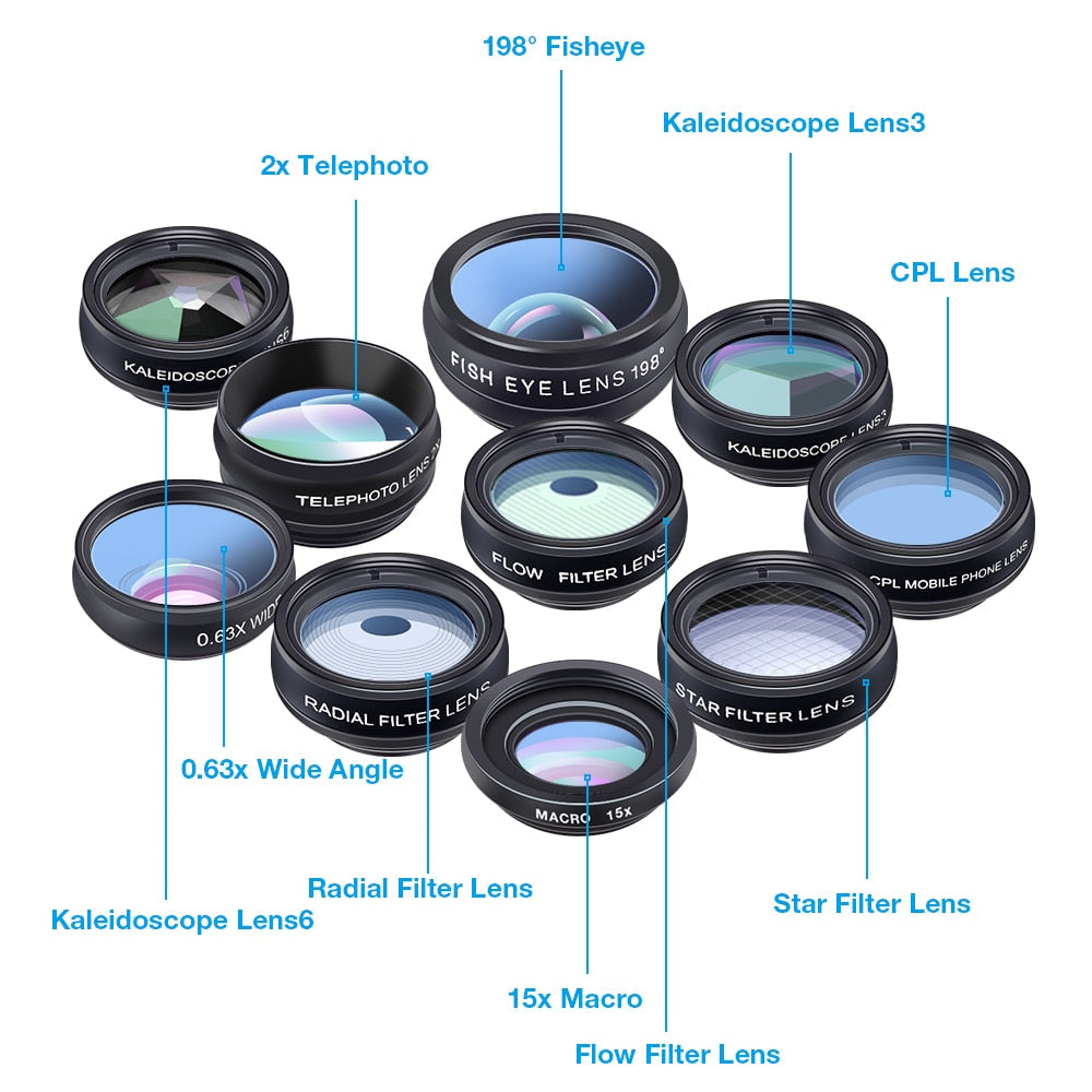 10 in 1 Fisheye Wide Angle macro Lens