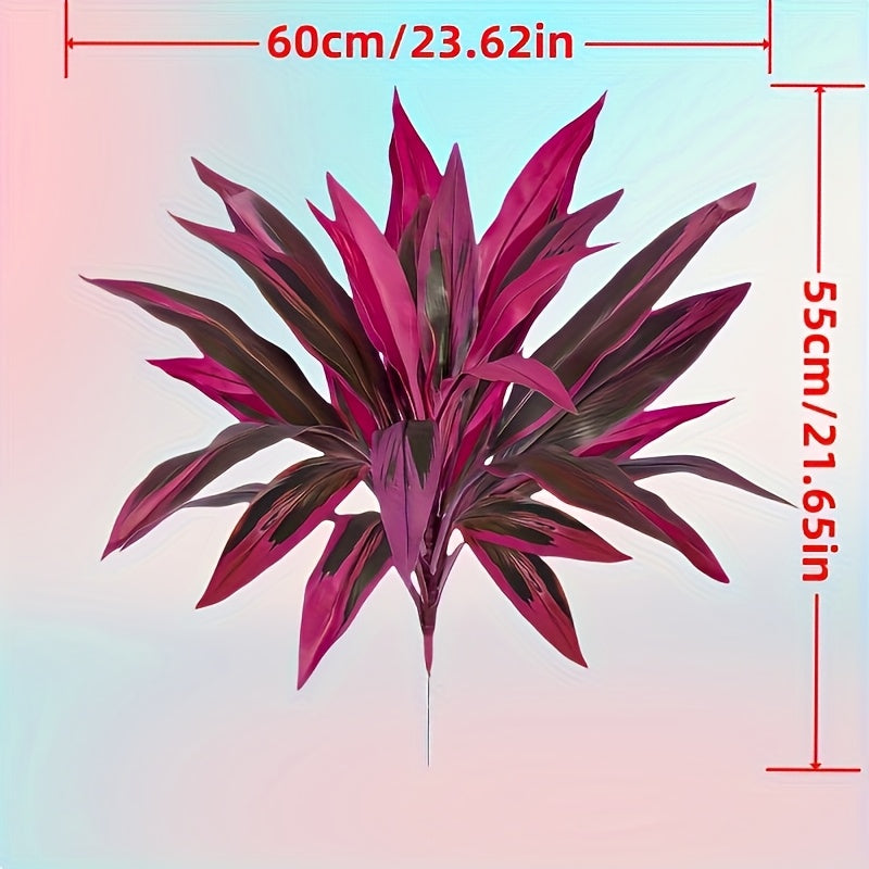 2 Large Artificial Green Plants With 17 Extra Large Leaves, Suitable For Indoor Home Decoration With Simulated Banana Flowers. Indoor And Outdoor Potted Plants, Perfect For Weddings, Hotels, Gardens, And Courtyards