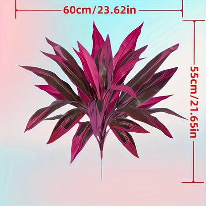 2 Large Artificial Green Plants With 17 Extra Large Leaves, Suitable For Indoor Home Decoration With Simulated Banana Flowers. Indoor And Outdoor Potted Plants, Perfect For Weddings, Hotels, Gardens, And Courtyards