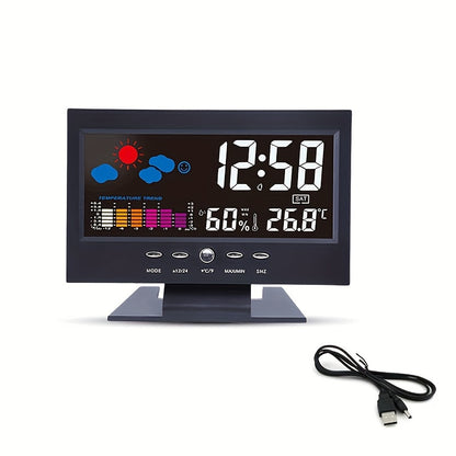 1pc Voice Control Digital Weather Clock