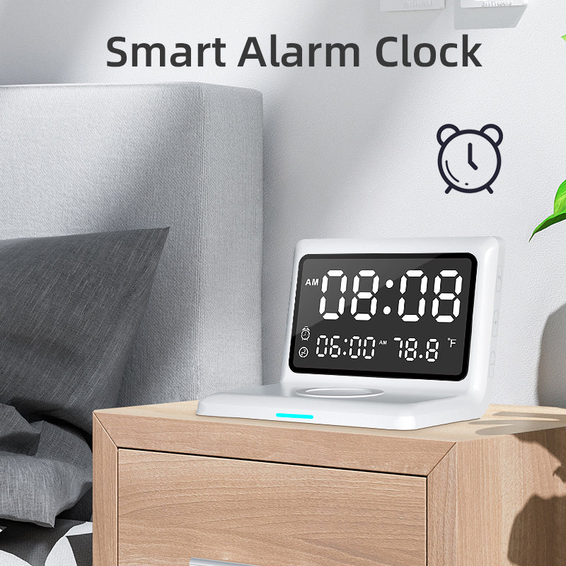 Alarm Clock with Wireless Charger For Apple