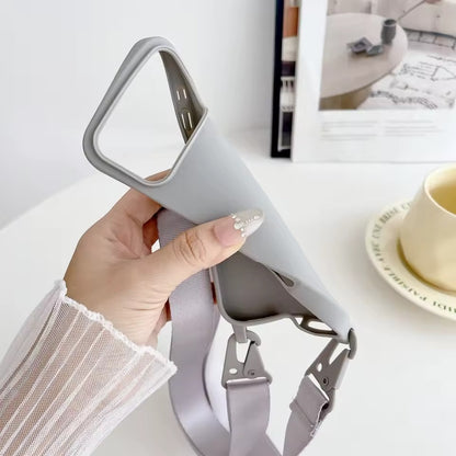 Crossbody Necklace Strap Lanyard Matte Silicone For iPhone 17 Pro Max Shockproof Cover -AX