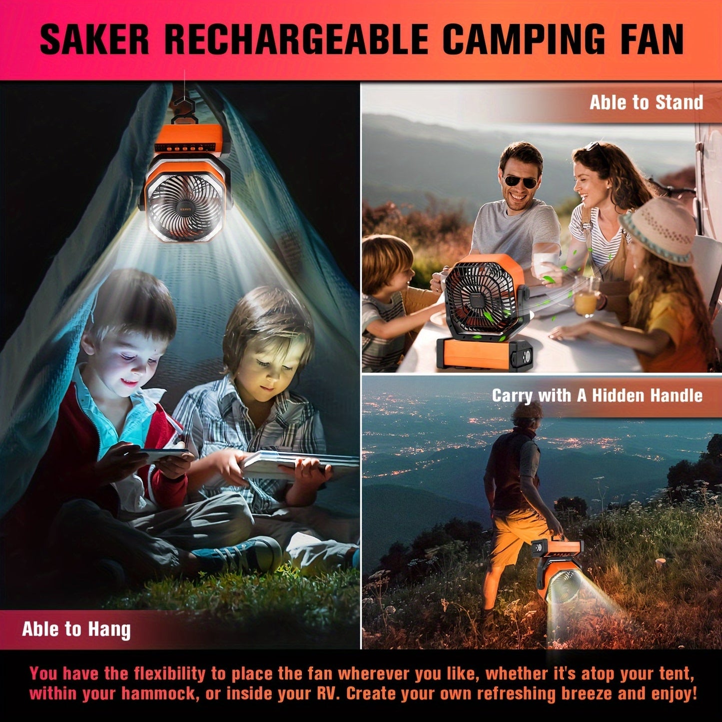 r Rechargeable Camping Fan