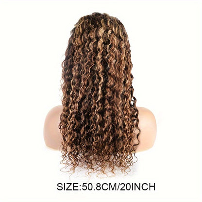 Highlight Wig Human Hair 13X4 Deep Wave Frontal Wig P4/27 Honey Blonde Highlighted Lace Frontal Wigs For Women