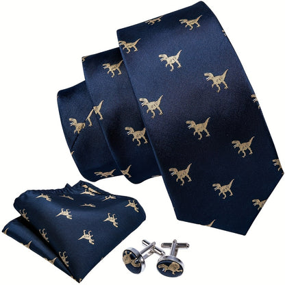 4pcs/set Men's Tie, Handkerchief And Cufflinks..