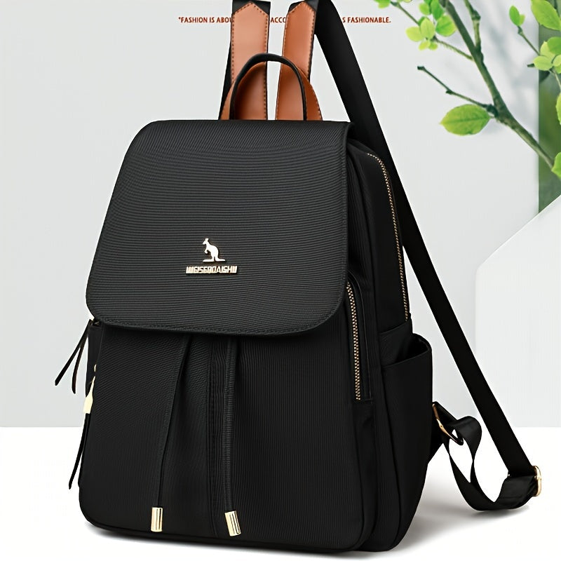 Small Black Canvas Backpack With Multiple Pockets, Casual Style Adjustable Shoulder Straps - Fashionable Commuter Bag For Travel, Students, And Daily Use - For Men & Women