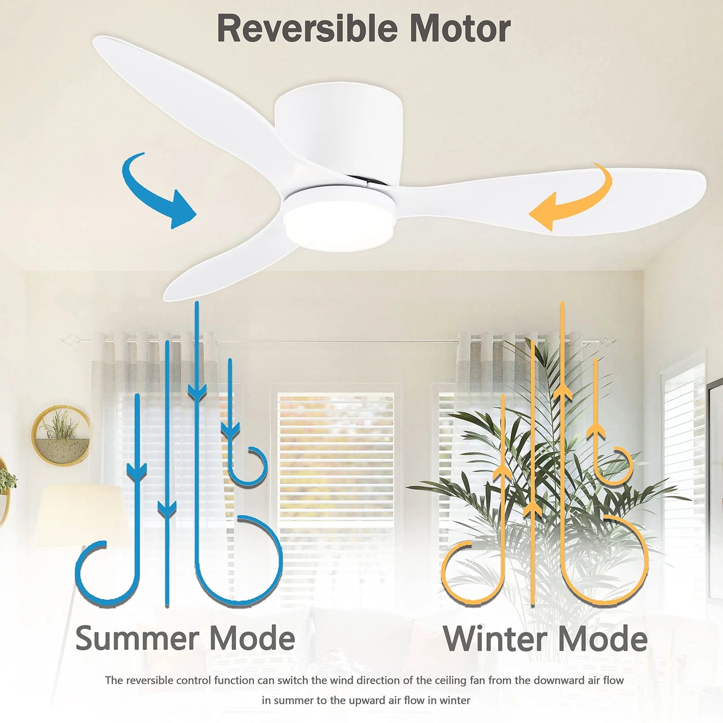 IRALAN Modern Ceiling Fan with LED Light