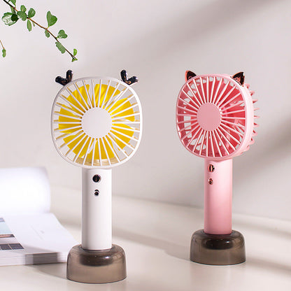 Cute Handheld Mini Desktop Charging Fan