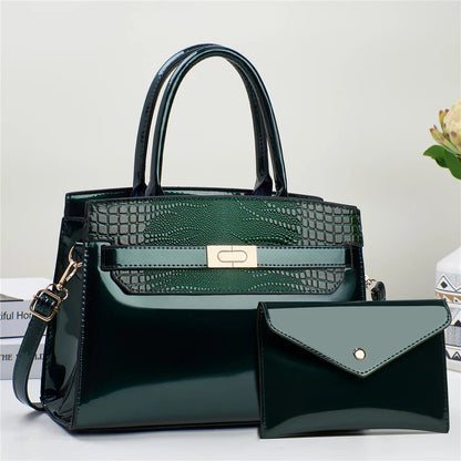 Simple Crocodile Print Shoulder Crossbody Bag Luxury Large Capacity High Quality Handbag New Fashion Two-Piece Bag Bag Female