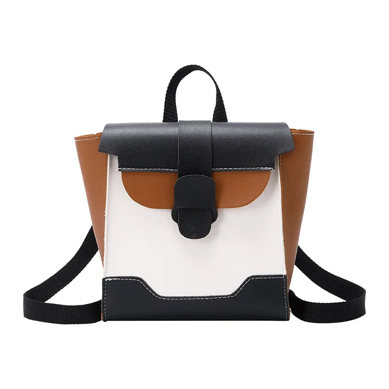 New Simple Contrast Color Backpack Female Korean Version Diagonal Small Bag Wholesale Fashion Mini Backpack Women