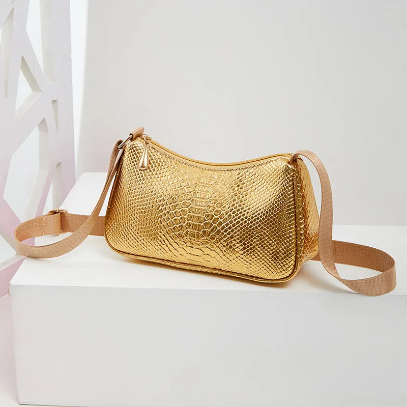 2025 Crocodile Trend Chain Underarm Bag Branded Designer Bag High Quality PU Solid Color Unique Texture New Lady Crossbody Bag