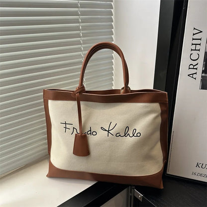 2025  Fashion Handbags for Women Luxury Designer Sac a Main Femme Fashion Bags Large Capacity Canvas Solid Color Bag