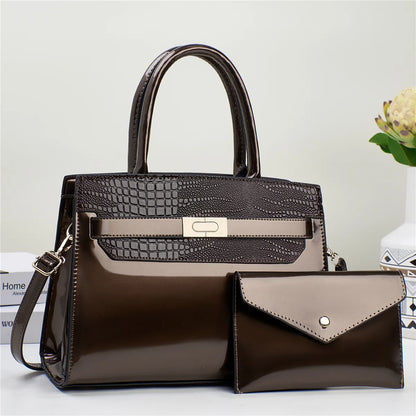 Simple Crocodile Print Shoulder Crossbody Bag Luxury Large Capacity High Quality Handbag New Fashion Two-Piece Bag Bag Female