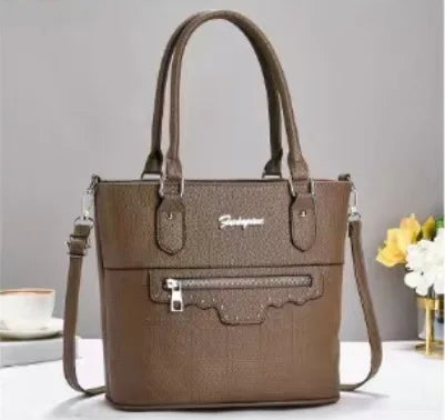 New Zipper Decoration Shoulder Crossbody Bag Luxury Large Capacity Handbag Trend Fashion Women's Bag Middle-Aged Mom Bag Daily