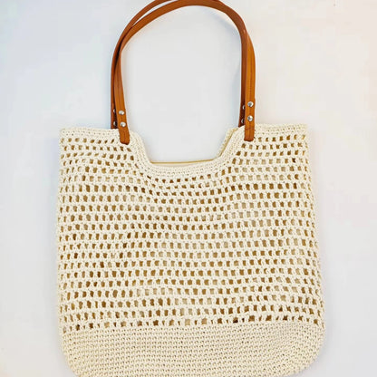 2025 New Casual Hollow Out Shoulder Bag Handmade Weaving Fashion Straw Ladies Shoulder Bag Summer Large Capacity Beach Tote Bag