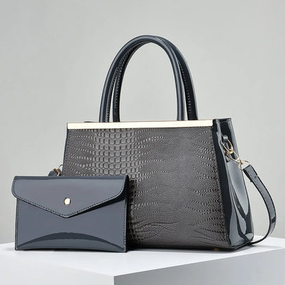 2024 Luxury PU Leather Tote Bag for Women High Quality Water Resistant Zipper Closure Branded Handbag for Fashionable Use