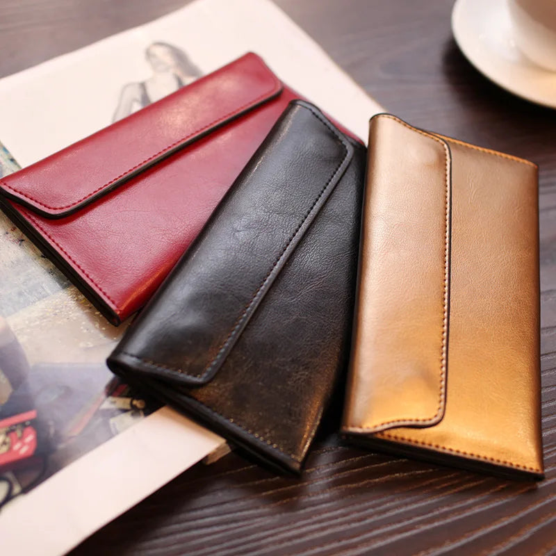 Business Thin Simple Buckle Money Clip Card Tide Long Niche Design Clutch PU 2025 New Explosive Fashion Luxury Purses for Women