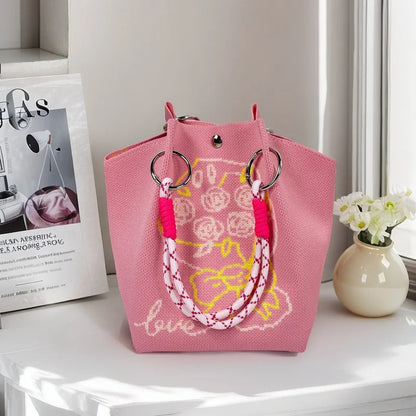 Wholesale Bags Fashion Single Shoulder Retro Embroidered Flower Bag Handbags for Women Luxury Designer Button Polyester Bag