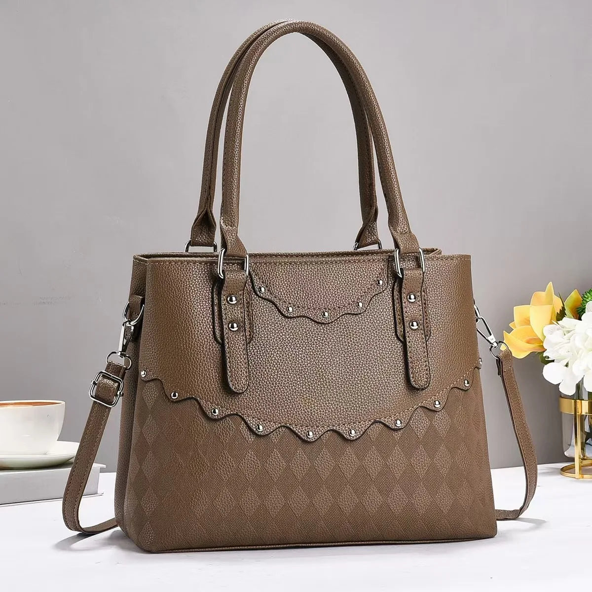 Classical Pure Color Single Shoulder Crossbody Bag Large Capacity square PU Handbag Diamond Lattice Fashion Bags for Women