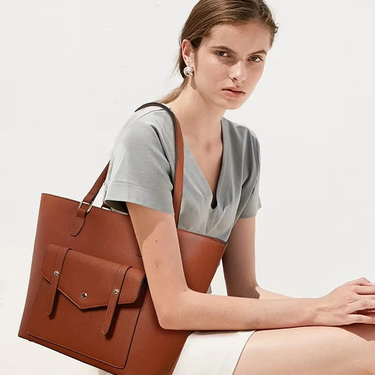 New Style PU Three Piece Set Women's Bag Large Capacity Classical Pure Color Lady's Crossbody Bag Fashion Bags for Women