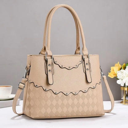Classical Pure Color Single Shoulder Crossbody Bag Large Capacity square PU Handbag Diamond Lattice Fashion Bags for Women