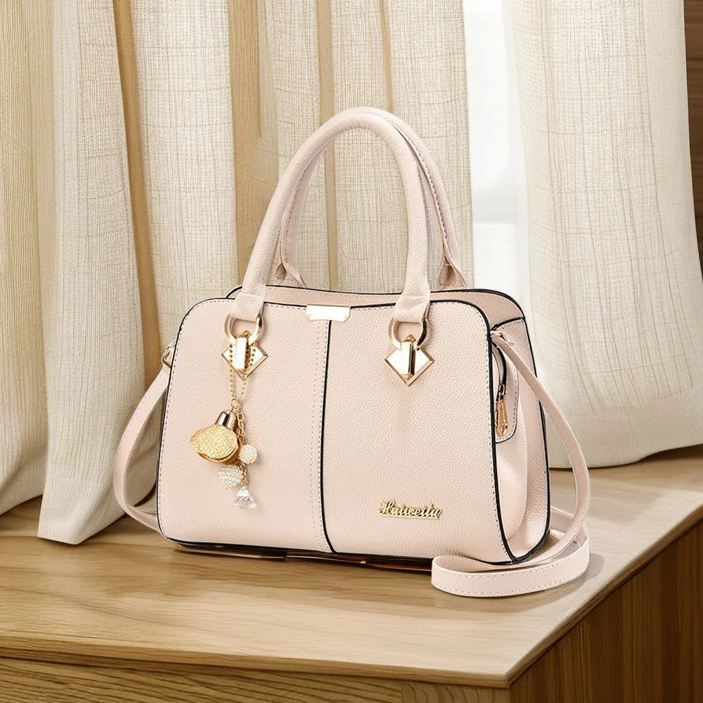 2025 Women's Retro Pure Shoulder Bag Large Capacity Simple Ele with Letter Decoration Versatile Fashionable for Women Daily Used