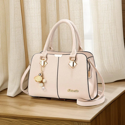 2025 Women's Retro Pure Shoulder Bag Large Capacity Simple Ele with Letter Decoration Versatile Fashionable for Women Daily Used