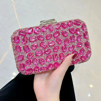 Women's Shiny Diamond Clutch Bag Elegant Gold  Rhinestones High Quality Luxury Ladies Purse  Crystal Hand Bling Evening Bags