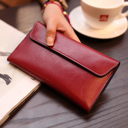 Business Thin Simple Buckle Money Clip Card Tide Long Niche Design Clutch PU 2025 New Explosive Fashion Luxury Purses for Women