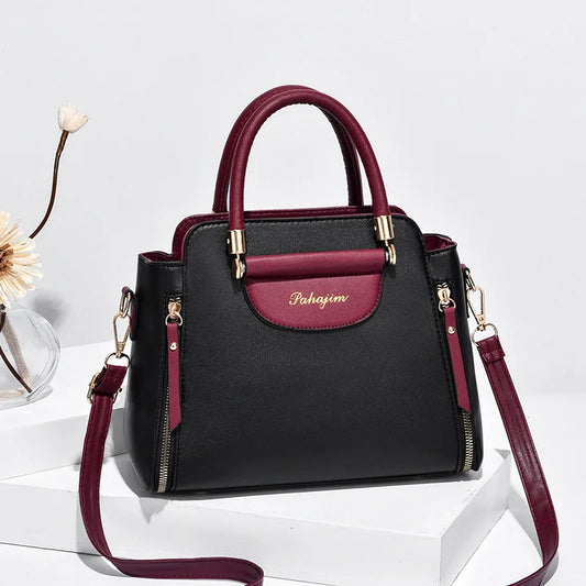 2024 New Color Collision Handbag Large Capacity Designers Women Bag Trend Internal Compartment Pu Womens Leather Tote Bag