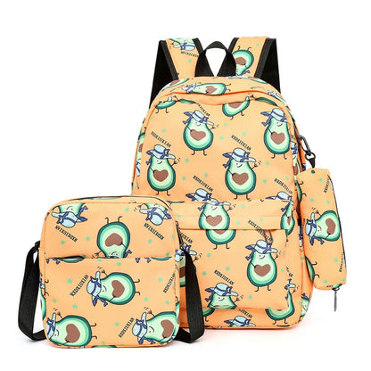 High Quality Unisex Laptop Backpack Cartoon Pattern Multi-Pockets Office Computer Bag for Students Zipper Closure Travel Bags