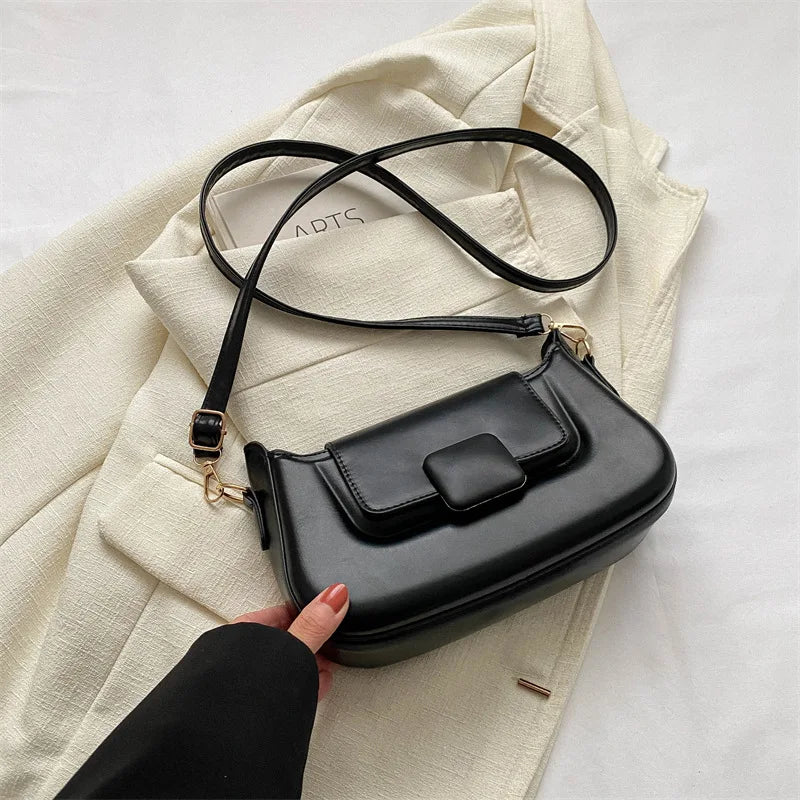 2024 New Fashion Women Designer Bags Leather Pu Shoulder Bag Handbag Solid Splicing Color Stylish Bags for Women