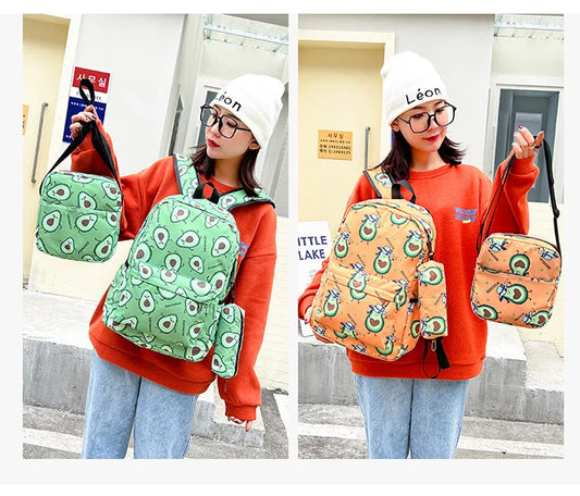 New Trendy Campus Fashion Back Pack Bag for Women Mens Backpack Luxury Bags Child Schoolbags Girl 3 Set