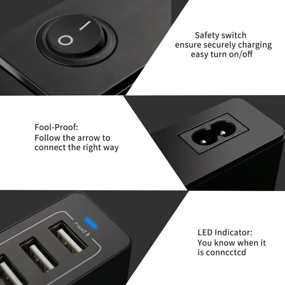 10 USB ports Quick charge Charger Station Dock with cable