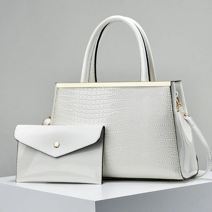 2024 Luxury PU Leather Tote Bag for Women High Quality Water Resistant Zipper Closure Branded Handbag for Fashionable Use