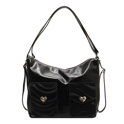 2024 Trendy Casual Niche Design Women's Shoulder Bag Vintage Multi-Use Backpack PU Cotton Single Strap Lock for Spring/Summer