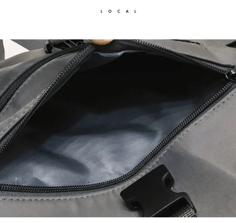 Wholesale Nylon Ladies Fashion Bag Pure Color Handbags for Women Zipper Crossbody Bag Men