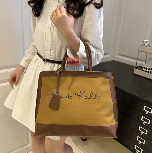 2025  Fashion Handbags for Women Luxury Designer Sac a Main Femme Fashion Bags Large Capacity Canvas Solid Color Bag